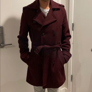 Topman Oxblood Peacoat